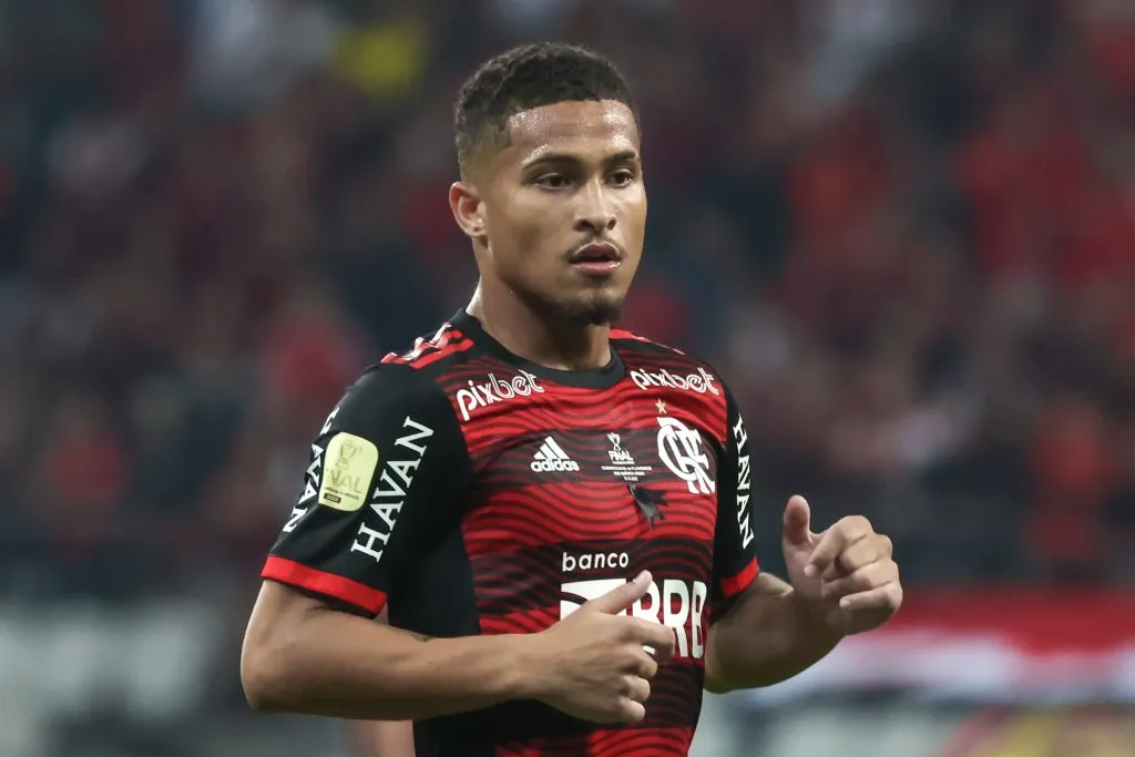 Joao Gomes jogador do Flamengo durante partida contra o Corinthians no estadio Arena Corinthians pelo campeonato Copa do Brasil 2022. Marcello Zambrana/AGIF
