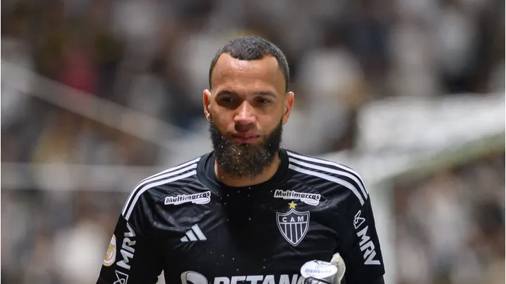 Everson goleiro do Atletico-MG durante partida contra o Cuiaba no estadio Arena MRV pelo campeonato Brasileiro A 2023. Foto: Alessandra Torres/AGIF