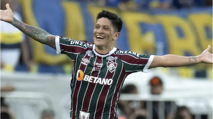 RJ - RIO DE JANEIRO - 04/11/2023 - LIBERTADORES 2023, BOCA JUNIORS X FLUMINENSE - German Cano jogador do Fluminense comemora seu gol durante partida contra o Boca Juniors no estadio Maracana pelo campeonato Libertadores 2023. Foto: Jorge Rodrigues/AGIF