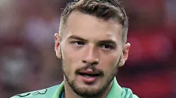 Gabriel Grando, goleiro do Grêmio, durante partida contra o Flamengo no estadio Maracana pelo campeonato Copa do Brasil 2023. Foto: Thiago Ribeiro/AGIF