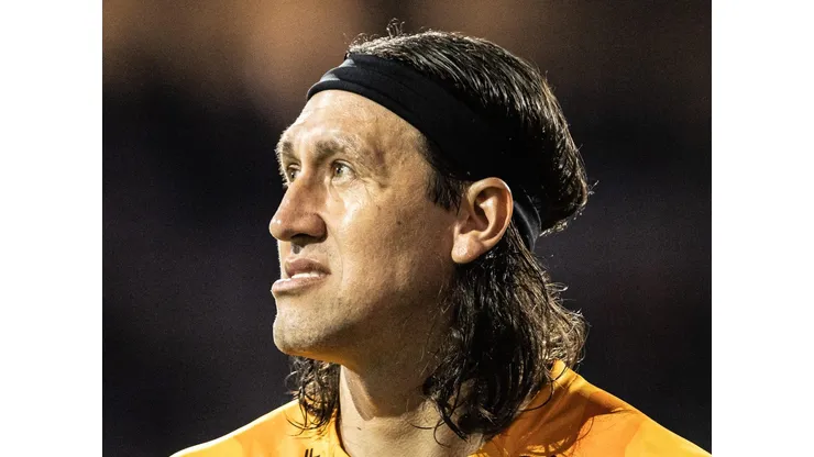 Cássio, goleio do Corinthians, lamenta durante partida contra o Bahia no estadio Arena Corinthians pelo campeonato Brasileiro A 2023. Foto: Abner Dourado/AGIF
