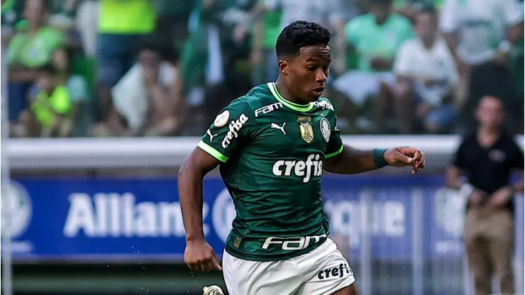Endrick jogador do Palmeiras durante partida contra o Fluminense no estadio Arena Allianz Parque pelo campeonato Brasileiro A 2023. Foto: Fabio Giannelli/AGIF