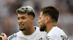 Lucas Lima e Marcos Leonardo devem ficar no banco de reservas no Santos. Foto: Thiago Ribeiro/AGIF