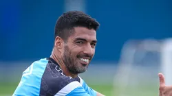 Suárez durante treinamento no Tricolor. Foto: Lucas Uebel/Grêmio FBPA