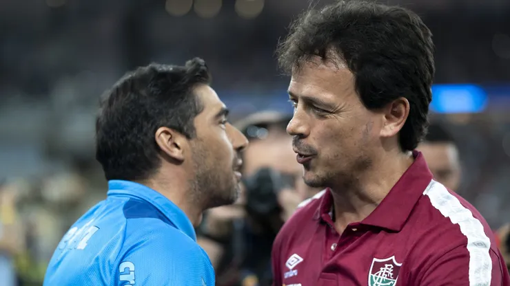 Fernando Diniz tecnico do Fluminense e Abel Ferreira tecnico do Palmeiras antes partida no estadio Maracana pelo campeonato Brasileiro A 2022. Foto: Jorge Rodrigues/AGIF