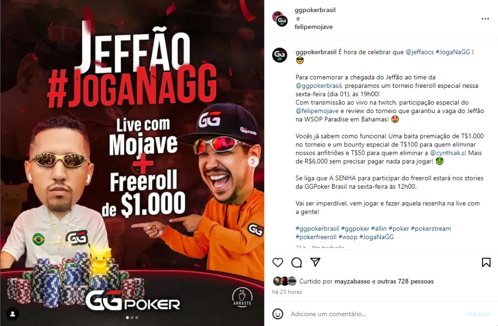 Foto: Reprodução Instagram @jeffaocs