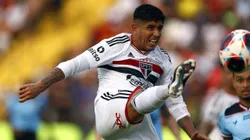 Alan Franco jogador do Sao Paulo durante partida contra o Botafogo-SP no estadio Santa Cruz pelo campeonato Paulista 2023. Foto: Thiago Calil/AGIF
