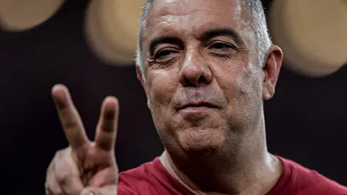 Marcos Braz, dirigente do Flamengo, durante partida contra o Atletico-MG no estadio Maracana pelo campeonato Brasileiro A 2023. Foto: Thiago Ribeiro/AGIF