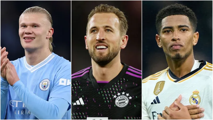 Haaland, Harry Kane e Jude Bellingham. Getty Images