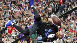 Amon-Ra St. Brown dos Detroit Lions compete pela conferência NFC em gincana do Pro Bowl em 2023, na cidade de Las Vegas (Foto: Ethan Miller/Getty Images)