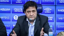 Alberto Guerra presidente do Gremio durante em coletiva de imprensa realizada no CT Luiz Carvalho. Foto: Maxi Franzoi/AGIF