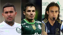 Dudu, Raphael Veiga e Valdívia. Foto: Cesar Greco/Palmeiras