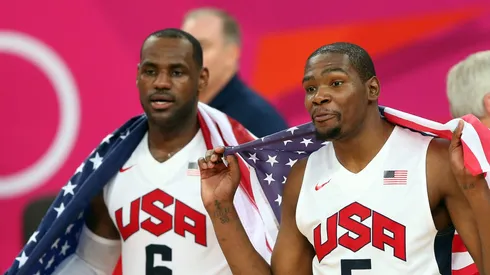 LeBron James e Kevin Durant: astros estarão em Paris 2024 (Foto: Streeter Lecka/Getty Images)