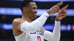 Russell Westbrook em ação pelo Los Angeles Clippers na Crypto.com Arena, pela temporada regular da NBA (Foto: Harry How/Getty Images)