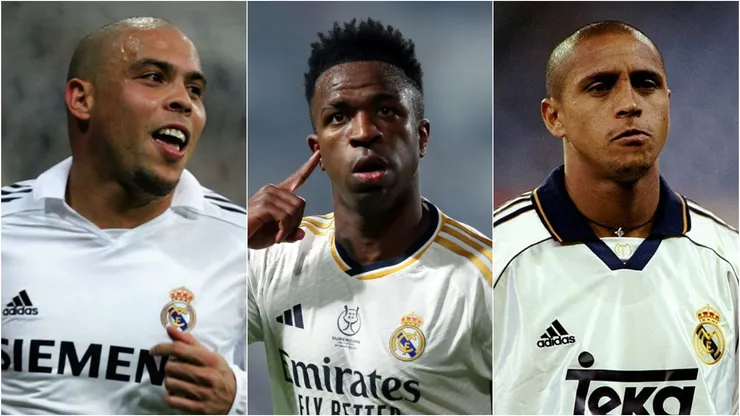 Ronaldo Fenômeno, Vinicius Junior e Roberto Carlos. Foto:s Getty Images