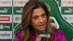 Foto: Cesar Greco/Palmeiras - A presidente do Palmeiras Leila Pereira em entrevista coletiva