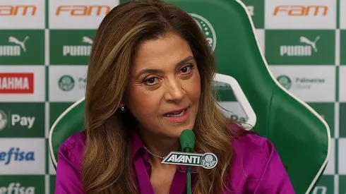 Leila concede entrevista e torcida do Palmeiras desaprova 'ironia'. Foto: César Greco/Palmeiras/by Canon)