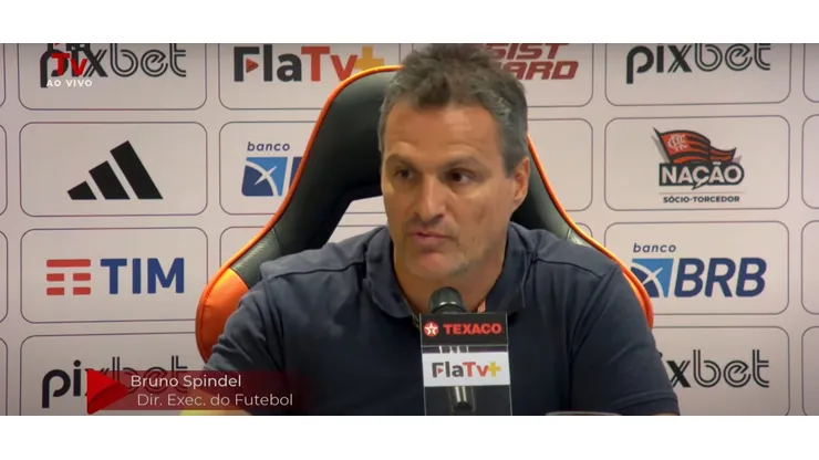 Bruno Spindel em coletiva do Flamengo - Foto: Reprodução/Fla TV/Youtube