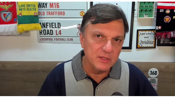 Mauro Cezar comentando sobre futebol em seu canal no YouTube. Foto: YouTube / Canal Mauro Cezar