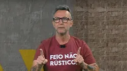 Neto durante apresentação do programa "Os Donos da Bola". Foto: Reprodução / TV Bandeirantes.