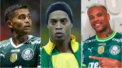 Dudu, Ronaldinho Gaúcho e Caio Paulista. Foto: Agif; Divulgação/Palmeiras