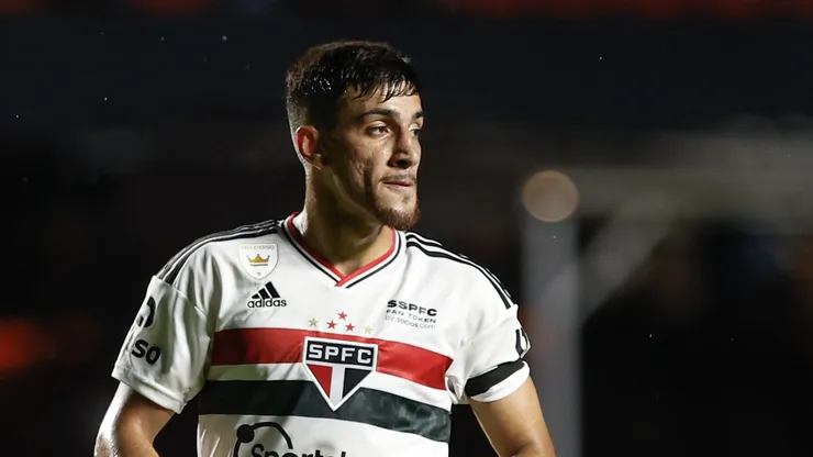 Pedrinho jogador do Sao Paulo durante partida contra o Ituano no estadio Morumbi pelo campeonato Paulista 2023. Foto: Marcello Zambrana/AGIF