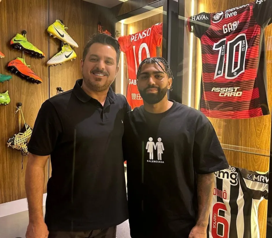 Gabigol e seu empresário, Júnior Pedroso. Foto: reprodução / instagram