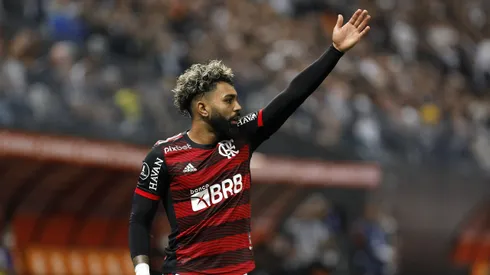 Gabigol, jogador do Flamengo durante partida. Foto: Ricardo Moreira/Getty Images.