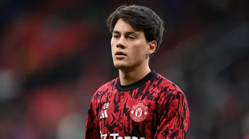 Facundo Pellistri atuando pelo Manchester United. Foto: Gareth Copley/Getty Images