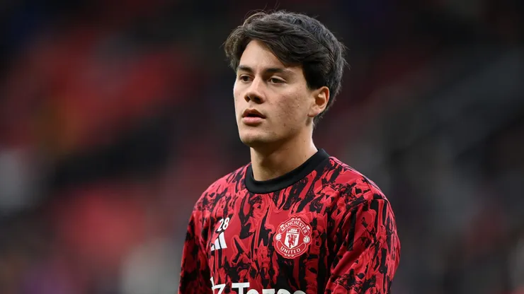 Facundo Pellistri atuando pelo Manchester United. Foto: Gareth Copley/Getty Images