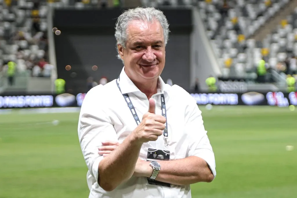Presidente do Atletico-MG Sergio Coelho antes da partida contra o Botafogo no estadio Arena MRV pelo campeonato Brasileiro A 2023. Gilson Lobo/AGIF
