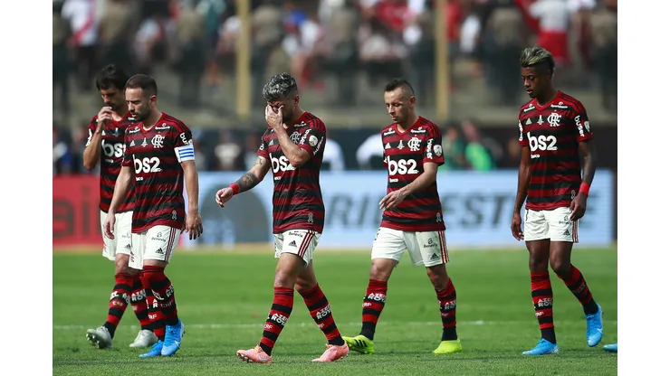 Jogadores do Flamengo na final da Libertadores de 2019. Foto: Daniel Apuy/Getty Images