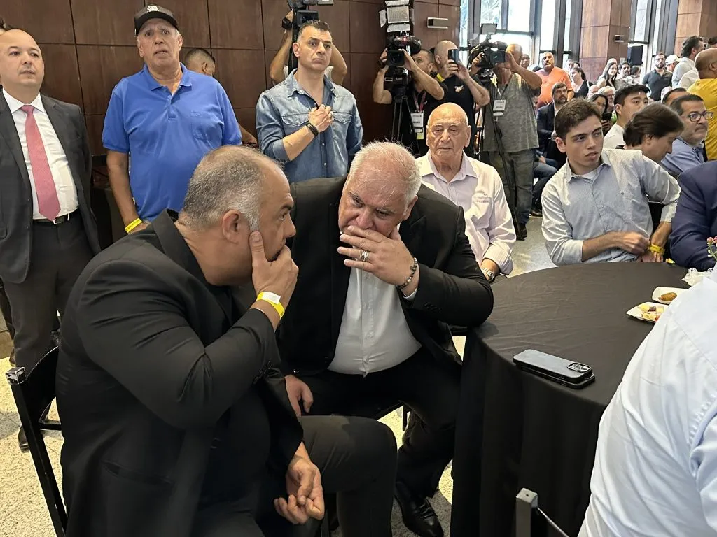 Marcos Braz, do Flamengo, e Rubão, diretor de futebol do Corinthians – Reprodução/Internet