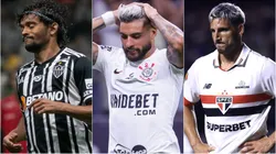 Scarpa do Atlético, Yuri Alberto do Corinthians e Calleri do São Paulo. Foto: Fernando Moreno/Marcello Zambrana/AGIF