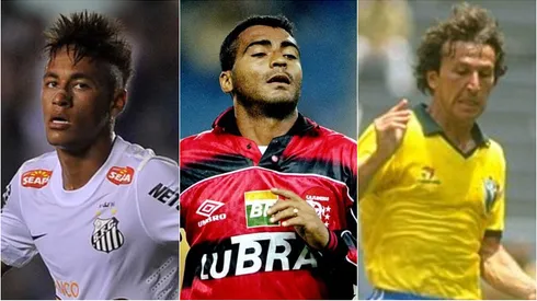 Neymar, Romário e Zico. Foto: Getty Images