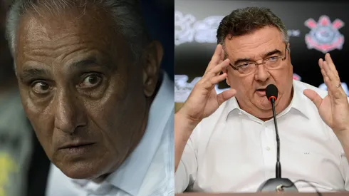 Tite, treinador do Flamengo, e Mário Gobbi, ex-presidente do Corinthians. Foto Tite: Jorge Rodrigues/AGIF. Foto Mário Gobbi: Mauro Horita/AGIF