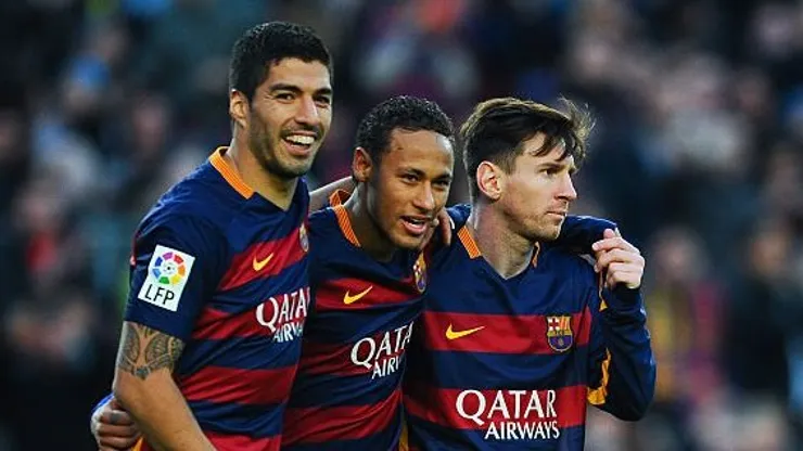 Suárez, Neymar e Messi no Barça. Foto: David Ramos/Getty Images