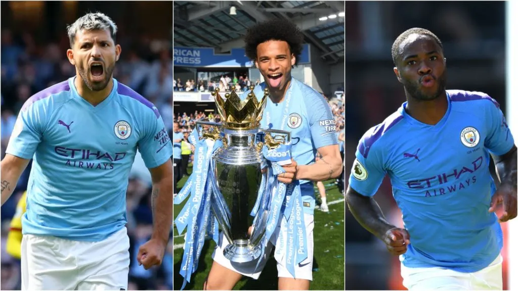 Alex Livesey/Michael Regan/ Shaun Botterill/Getty Images – Sergio Aguero, Leroy Sané, Raheem Sterling
