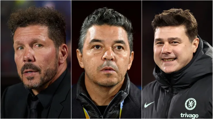 Diego Simeone, Marcelo Gallardo e Mauricio Pochettino. Foto: Getty Images