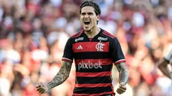 Pedro jogador do Flamengo comemora seu gol durante partida contra o Volta Redonda no estadio Maracana pelo campeonato Carioca 2024. Foto: Thiago Ribeiro/AGIF