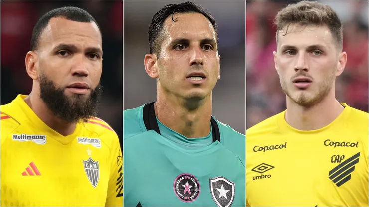 Goleiro Everson, Gatito e Bento. Foto: Thiago Ribeiro/Robson Mafra/AGIF