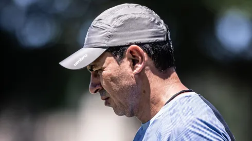 Foto: Raul Baretta/ Santos FC - Fábio Carille pelo Santos, em treinamento