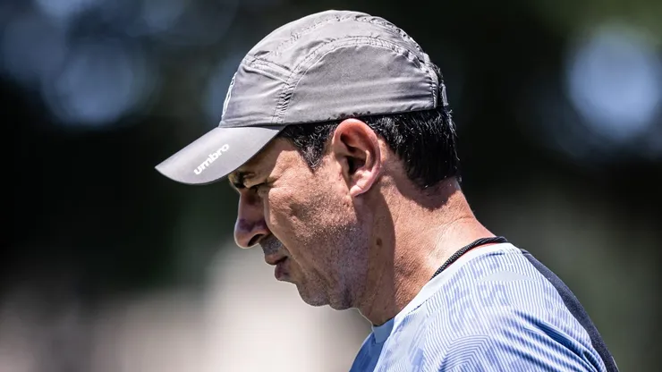 Foto: Raul Baretta/ Santos FC - Fábio Carille pelo Santos, em treinamento