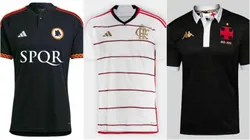 Camisas da Roma, Flamengo e Vasco. Foto: Divulgação