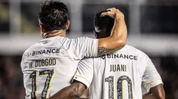 Cazares (à direita) vai fazer o teste do vestiário para saber se vai a campo contra o São Paulo - Foto: Raul Baretta/Santos FC