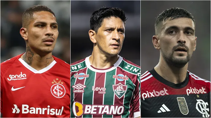 Guerrero, Cano e Arrascaeta. Foto: Marcello Zambrana/Abner Dourado/AGIF
