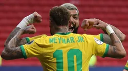 Neymar e Gabigol jogando juntos pela Seleção Brasileira. Foto: Buda Mendes/Getty Images