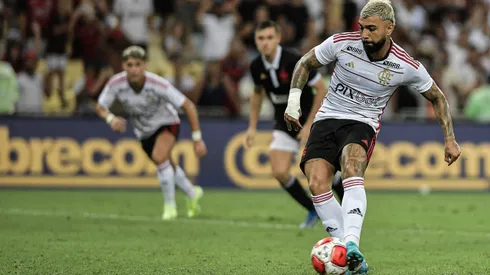 Gabriel jogador do Flamengo durante partida contra o Vasco no estadio Maracana pelo campeonato Carioca 2024. Foto: Thiago Ribeiro/AGIF
