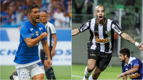 Arrascaeta no Cruzeiro; Tardelli no Atlético. Foto: Vinnicius Silva/Cruzeiro E.C.; Bruno Cantini/AGIF