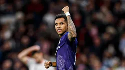 Rodrygo comemorando o gol do Real Madrid contra o Athletic Bilbao